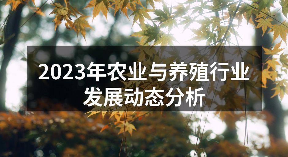 2023年农业与养殖行业发展动态分析